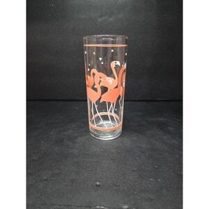 Panache Flamingo Tumbler Orange Peach Glassware Vintage MCM